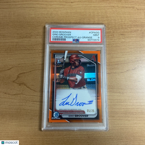 2024 BOWMAN Chrome 1st Bowman Gino Groover Orange Auto /25 #CPA-GG PSA 9