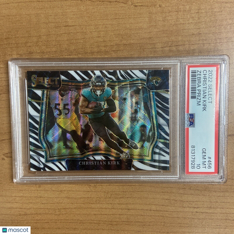 2022 Panini Select Zebra Field Level Prizm Christian Kirk PSA 10 #456 TS1