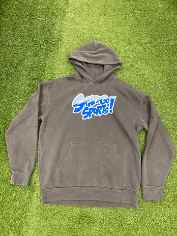 KABOOM BLUE LOGO OVERSIZED CHARCOAL HOODIE