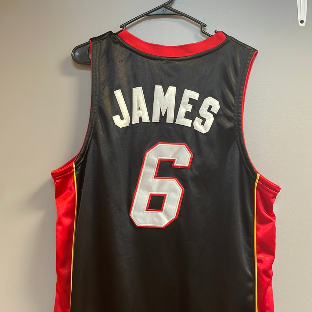 Lebron James Miami Heat Black NBA Basketball Jersey Adidas Youth L