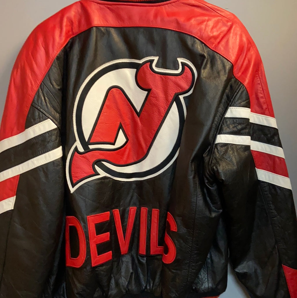 New Jersey Devils Full Leather Jacket - Black Large
