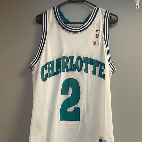 Vintage Champion Charlotte Hornets Larry Johnson Jersey
