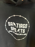 SANTIAGO SPORTS BLACK & WHITE LOGO HOODIE !
