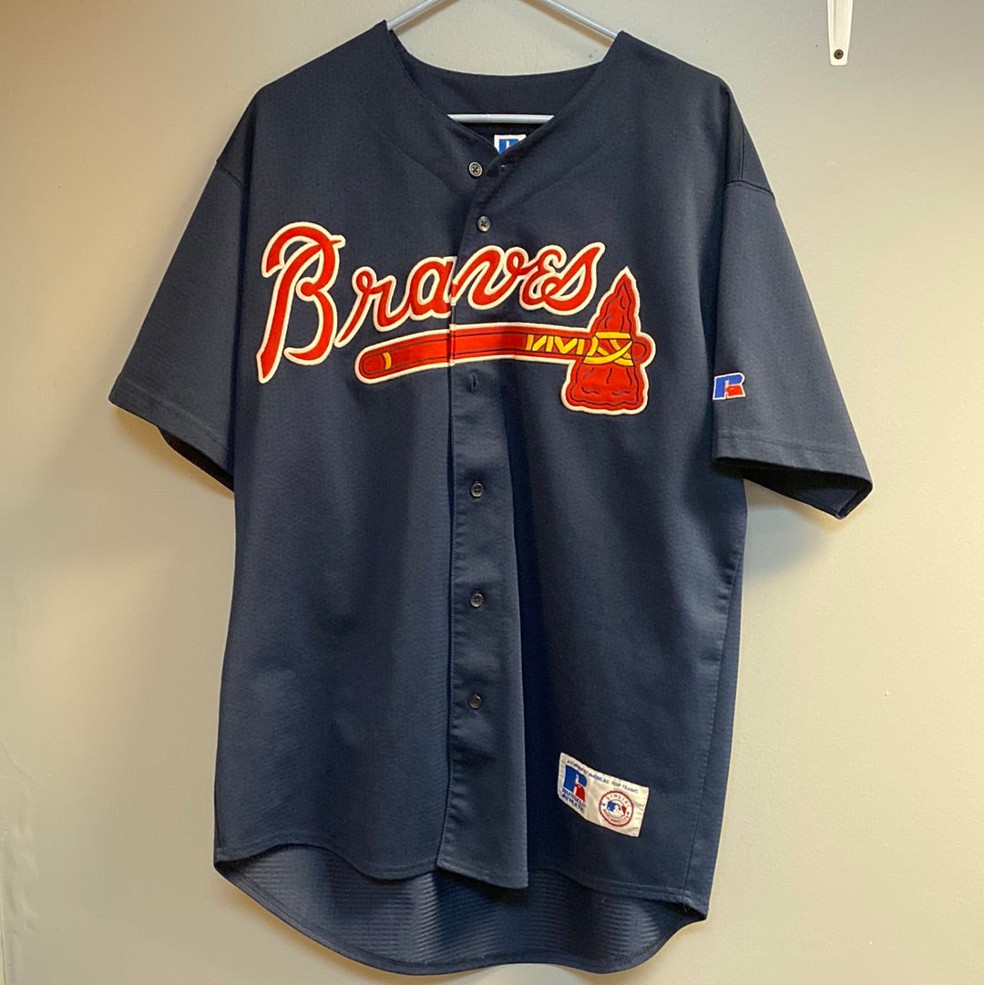 Vintage 90s Atlanta Braves MLB Full Zip Russell Athletic